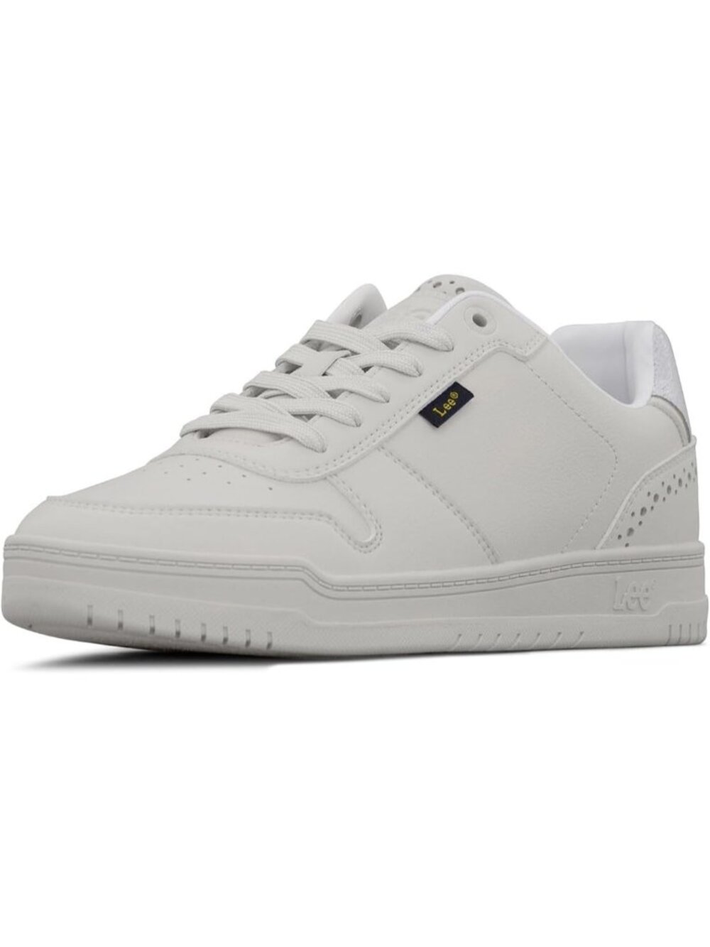 Lee Men's White Onyx Moc Toe Imported Lace Up Specter Court Sneakers Shoes